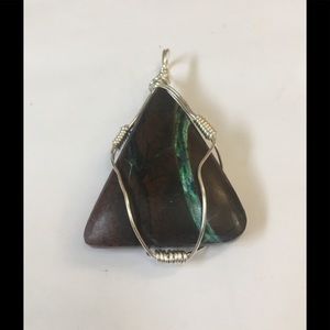 River Turquoise & Sterling Silver Pendant